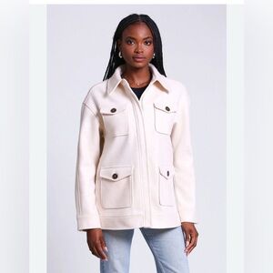 Bagatelle‎ Collection Beige Fleece Utility Barn Jacket Minimalist Capsule Large